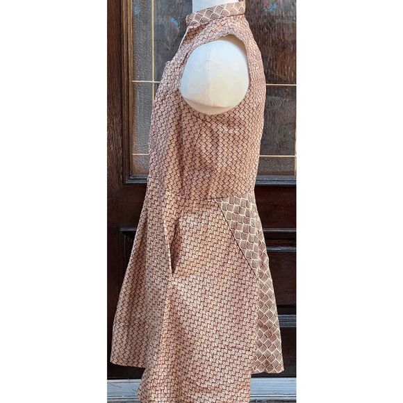 One of Kind Handmade Bamboo Wood Pattern Keyhole Front Fit and Flare Dress: Man - Picture 2 of 4